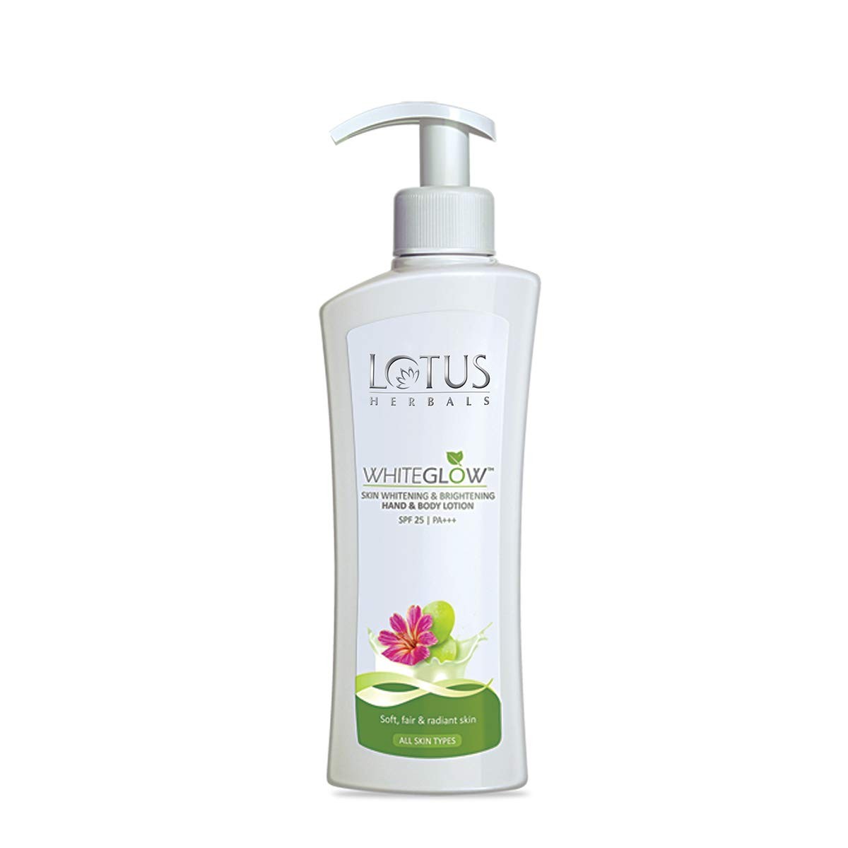 Lotus Herbals White Glow Skin Whitening and Brightening SPF-25 Hand and Body Lotion, 300ml